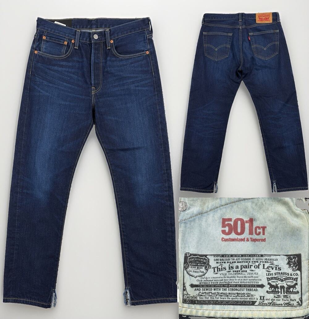 Levi's 501 CT Jeans Mens 33x30 Dark Wash Tapered Button Fly 18173-0024 Boot Cut